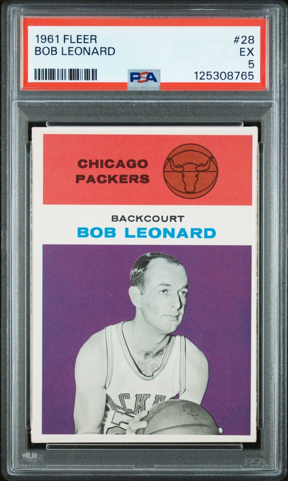 1961 Fleer Basketball #28 Bob Leonard PSA 5