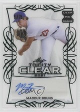 2021 Leaf Trinity Clear Auto Green 9/75 Maddux Bruns #CA-MB1 Auto 11oq