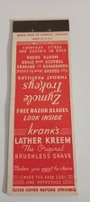 Kranks Lather Kreem Matchcover Lot 602