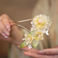 Chinese Style Hairpin Peony Flower Hair Accessory Ancient Hanfu Headpiece