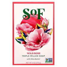 Triple Milled Bar Soap with Shea Butter, Wild Rose, 6 oz 170 g 
