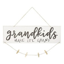  Photo Peg Board Wall Decorations for Living Room Grandkids Sign Frame Clips