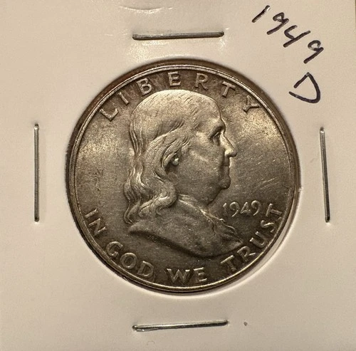 1949-D Franklin Half Dollar 50C Denver 90% Silver US Coin