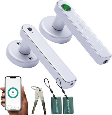 Smart Fingerprint Türschloss, 5 in 1 Automatischer Smart Türgriff mit APP-Steuerung