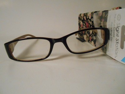 Reading Glasses  CAITY  BLK PNK Sight Station  READERS Foster Grant