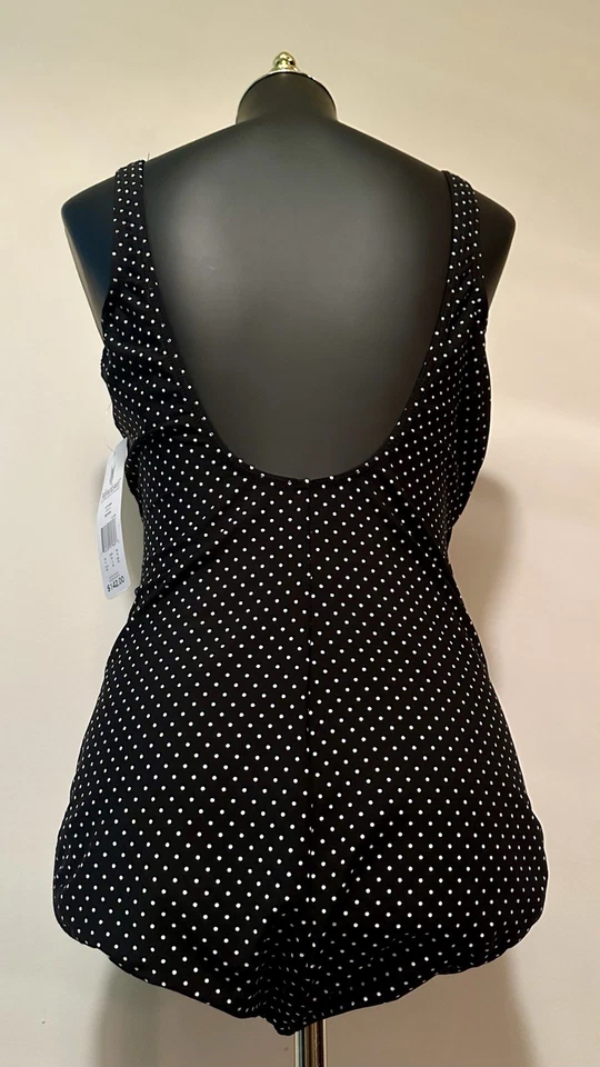 Nuevo con etiquetas Traje de baño Miraclesuit Oceanus negro a lunares de una pieza talla 14 Foto 3 de 4