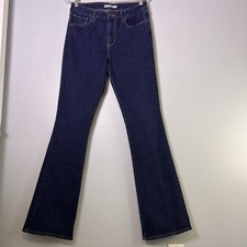 Levi's Women's 725 High Rise Bootcut Jeans Sz 30 Dark Wash Blue Boho Stretch