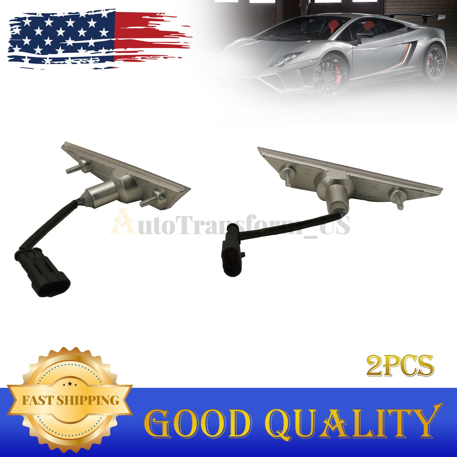 2PCS For Lamborghini Gallardo 400945119D/120D Front Bumper Side Marker Indicator
