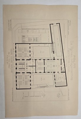 1 Gravurplatte 1880 Evangelische Schulgruppe Architektursammlung EO sehr guter Zustand