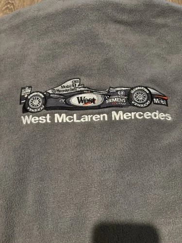 Vintage McLaren Mercedes F1 Fleece Jacket Grey Mens M Formula 1 Team Full Zip image 3