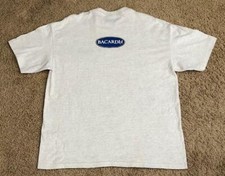 Vintage Bacardi Rum Front/Back Logos Made In USA Men's Gray T-Shirt Size XL