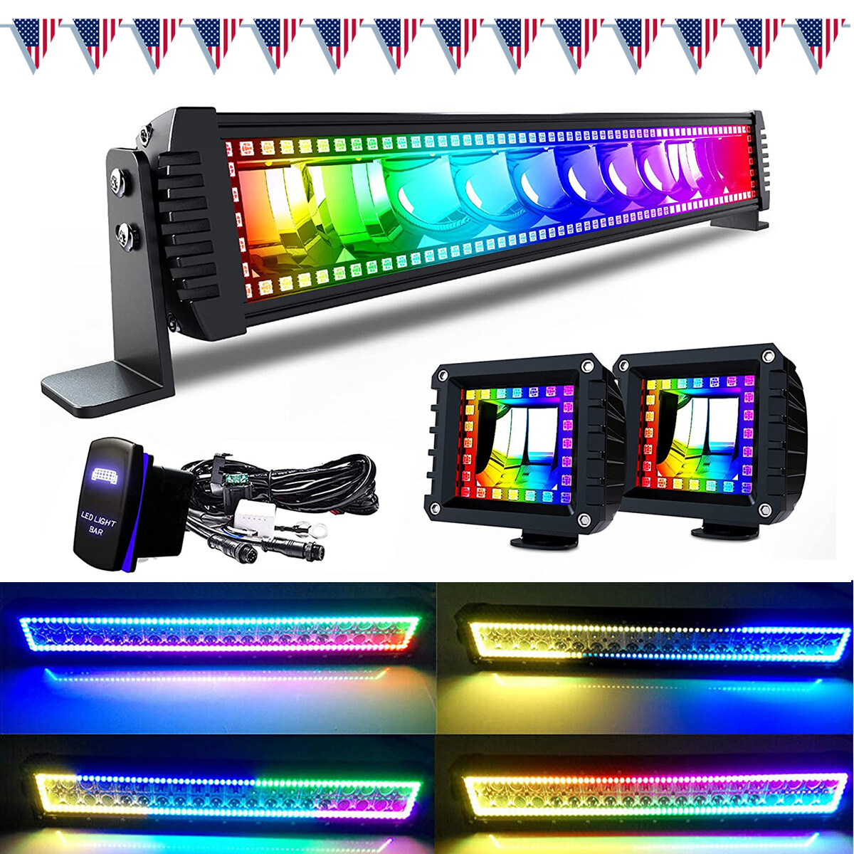 2 Pezzi Spot Flood Combo Fascio Barre Luminose A LED Off Road Luce Da Lavoro A LED Per Auto 4x4 ATV SUV Fari Ausiliari Modificati A LED - Foto 7