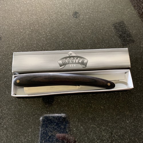 MASTER MU1014BW Straight Razor Black wood handle knife | eBay