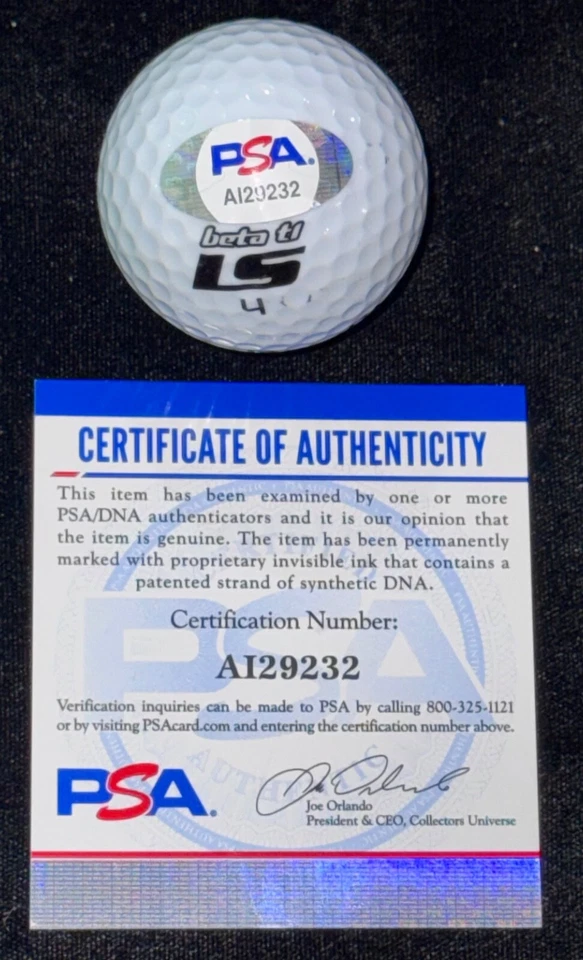 Lee Janzen "2x Campeón de Golf Abierto de Estados Unidos" Firmado Autografiado Pelota de Golf Auto PSA Foto 3 de 3