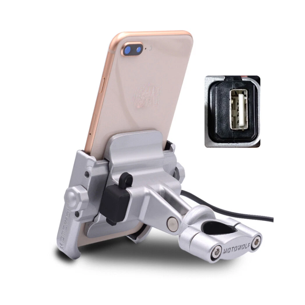 Motorcycle phone mount with usb charger 2025