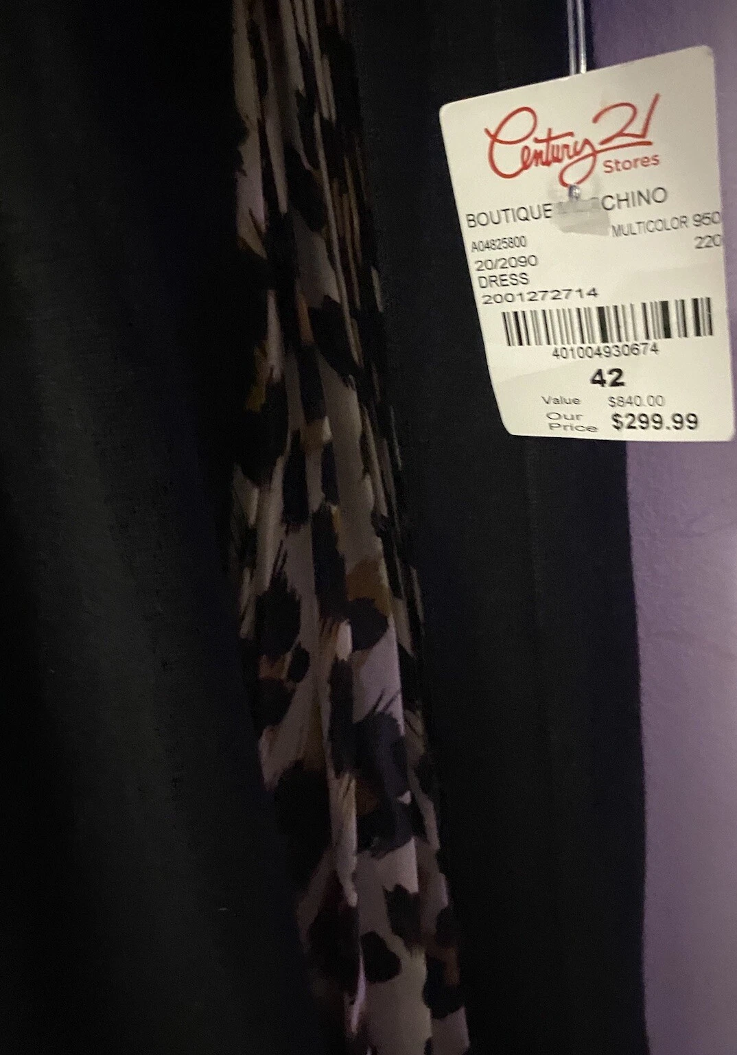 ABITO BOUTIQUE MOSCHINO NUOVO CON ETICHETTE NERO MANICHE LUNGHE IT 42$299 00