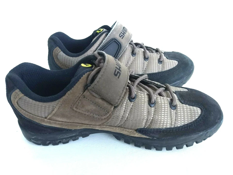 SHIMANO SH-M 038W Mens Size 6 Blk/Beige Strap Mountain Bike Cycling Cleats Shoe - Image 3 of 4