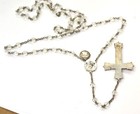 925 sterling silver  CZ cubic zirconia crystal bead Catholic rosary cross 37.3g — photo 5