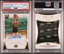 2024 Caitlin Clark Bowman U Now Collegiate Campaign Auto /50 RC PSA 💎10  POP 3