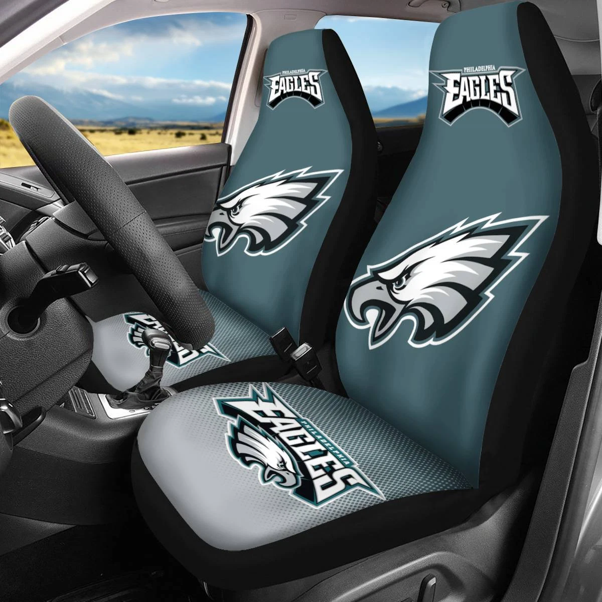 Car Seat Cover Seat Protector 2Pc for Philadelphia Eagles