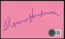 Florence Henderson d2016 signed autograph 3x5 cut American Actress BAS Stickered