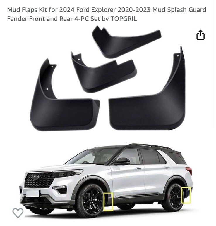 Mud Flaps Kit For 2024 Ford Explorer 2020-2023 Front And Rear 4 Piece-image