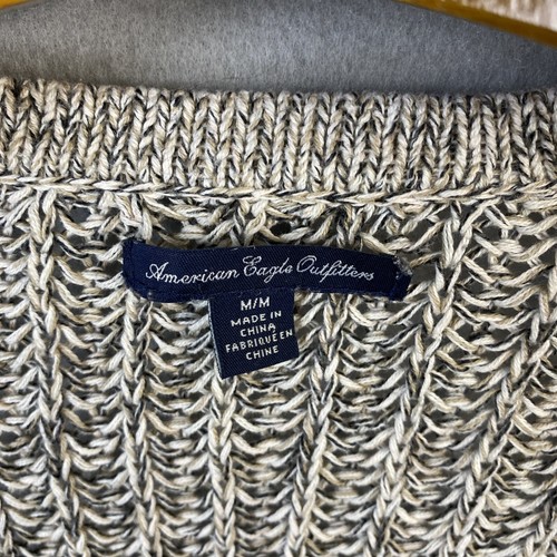 American Eagle Cardigan Womens M Medium Loose Knit Relaxed Fit Cable Grannycore - Picture 2 of 14