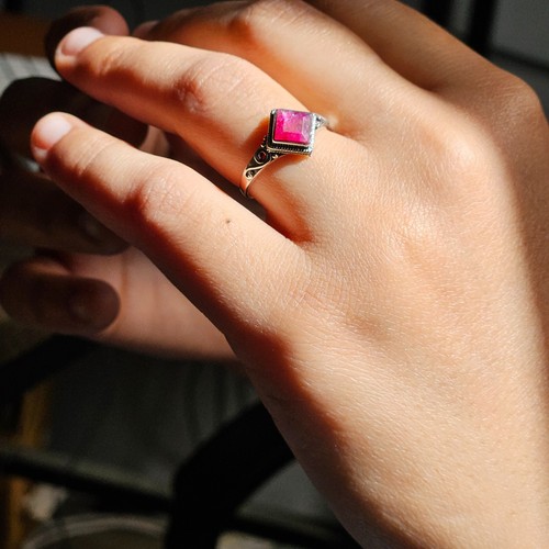 Ruby gemstones 925 Sterling Silver ring silver jewelry collection for women - Picture 5 of 7