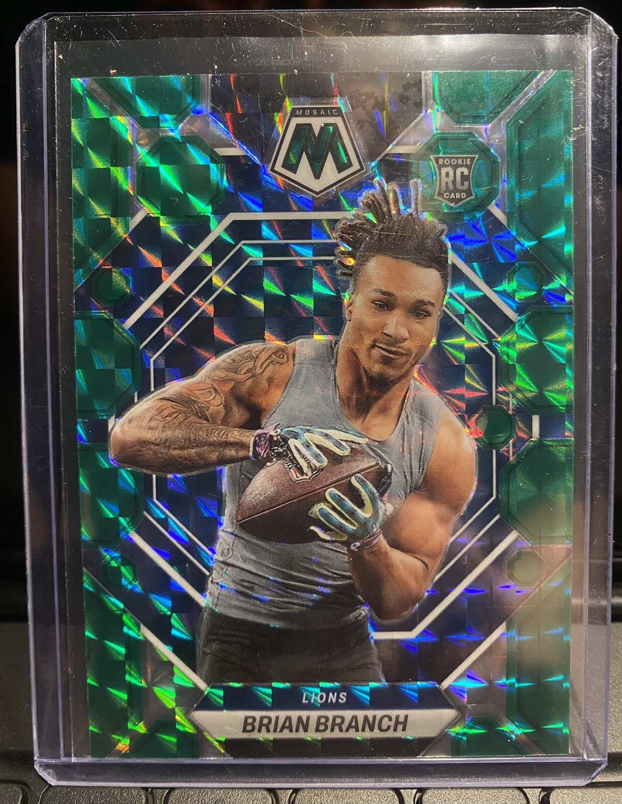 2023 Panini Mosaic - Rookies Green Mosaic Prizm #287 Brian Branch (RC) Lions NFL