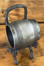 VICTORIAN FIGURAL NAPKIN RING BARREL GNARLED BRANCH CHAIR SILVERPLATED