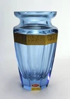 Moser Crystal Eternity Vase Amazon Warriors Motif Vintage Art Glass Signed