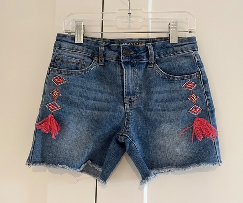 VIGOSS Girl's Malibu Denim Mid-Shorts With Cute Embroidery - Size 14- CUTE! - Picture 11 of 11