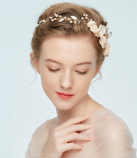 Meiysh Bridal Flower Side Hair Clips Pearl Headpiece Wedding