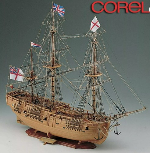 Corel HMS Endeavour Endeavor Capt Cook Wooden Ship Model Made In Italy SM 41
