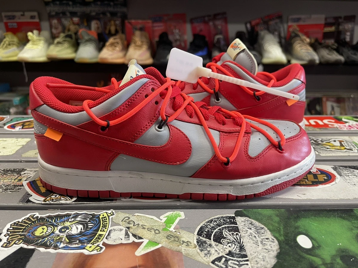 Nike Off White Dunk Low University Red 2019 Size 8.5 Virgil Abloh