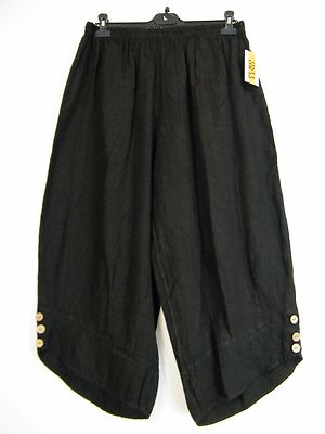 LAGENLOOK 100% Linen Cropped Trousers With 9 Colours Sizes :p Lus:1 (L) Plus 2 (XL)