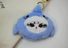 Mofusand Cat Plush Keychain Shark Coin Bag Keyrings Plush Doll Toy Backpack Clip