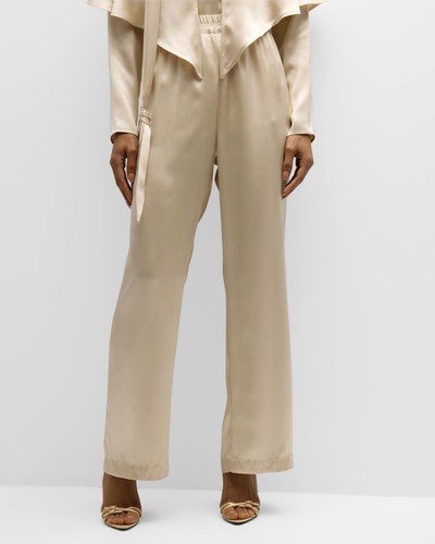 BITE Studios Leone Silk Trousers in Cream Size UK 8 / US 4 / Small S - Picture 6 of 9