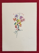 Quadro Mario Schifano Serigrafia ‘fiori’ 50x70cm, pop, casa, arredamento