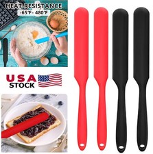 4  Silicone Jar Spatula Heat Resistant Kitchen Spatulas Long Handle Jam Spreader