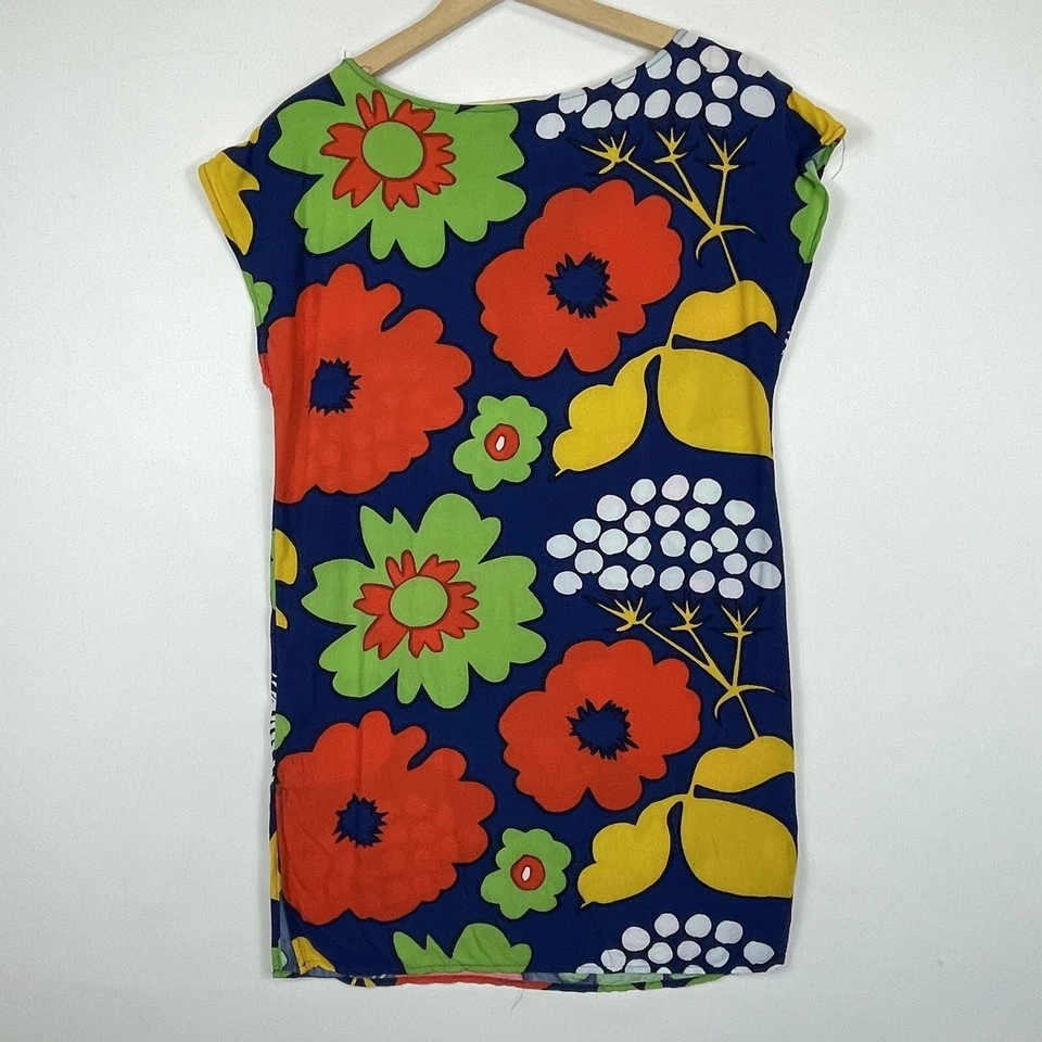 Mini Vestido Marimekko for Target Kukkatori Azul Audaz Estampado Floral Para Mujer Pequeño Foto 4 de 4