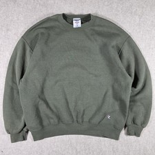 Jerzees Sweatshirt Mens Large Green Fleece Pullover Crewneck Solid Logo Nublend