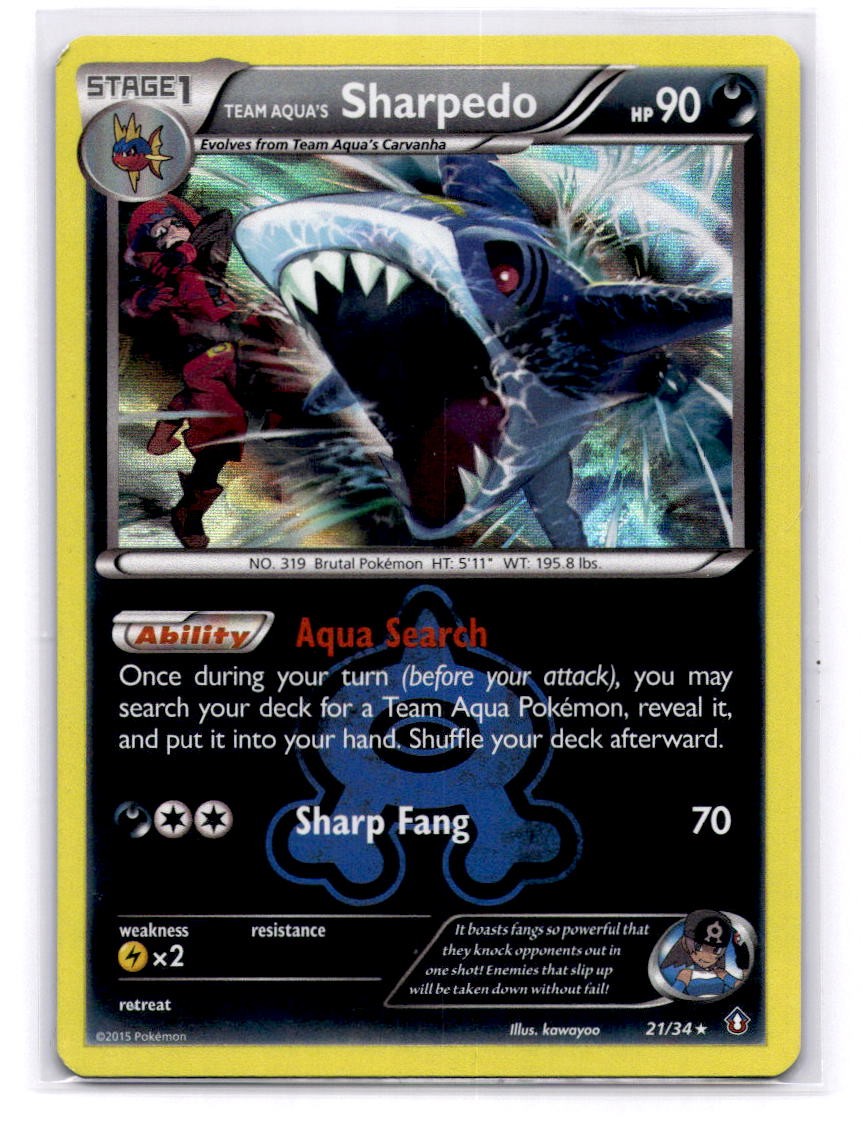 Team Aqua's Sharpedo Double Crisis 21/34 Holo LP