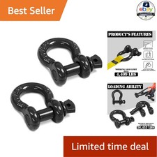 D Ring Shackle Black 12 In 2 Pack 58 In Screw Pin 2t Wll Tow Strap
