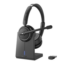 Wireless Headset with Mic for Work, Bluetooth Headset with Mic AI Noise Canc...