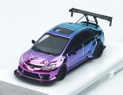 HONDA Civic (FD2R)  - chrome purple blue - Time Micro 1:64