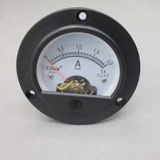 DC 0- 2A Round Analog Ammeter Panel Current Dia. 66.4mm DH52 direct connect
