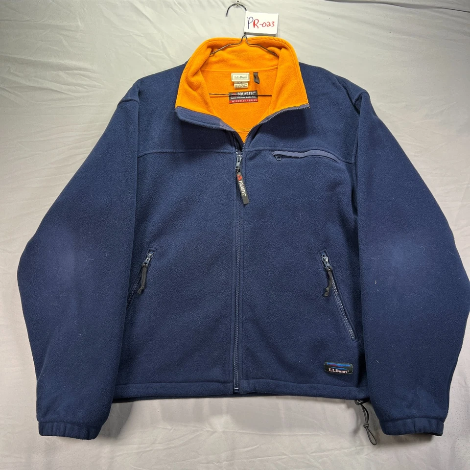 Vintage LL Bean Jacket Mens Large Blue Windbloc Polartec Full Zip Fleece USA 90s - Image 2 of 4