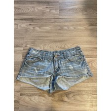 Vintage Y2K Denim American Eagle Micro Shorts Streetwear Grunge Distressed