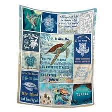 Sea Turtle Blanket Sea for Women Throw 40"x50"-Throw Size for Kids Turtle Gifts